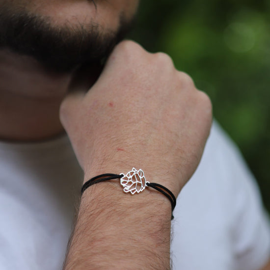 bijou tigre argent poignet homme