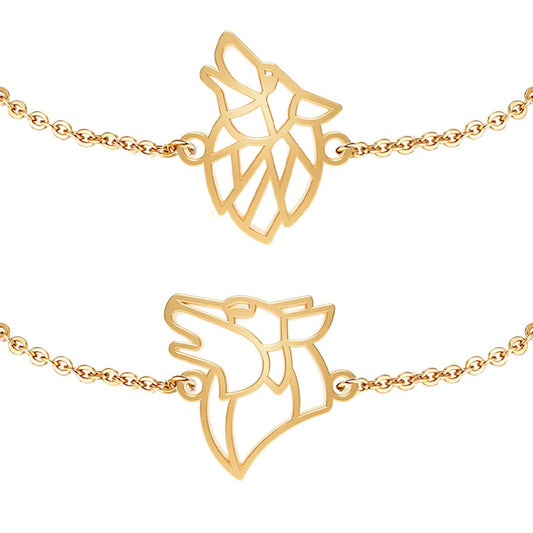 Bracelets Loups Variants Or Chaîne Zoom #Couleur et bracelet_No