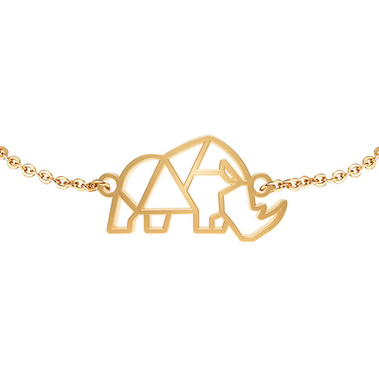 Bracelet Rhinocéros Or Chaîne Zoom #Couleur et bracelet_No