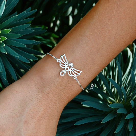 Bracelet Aigle Argent Chaîne Femme