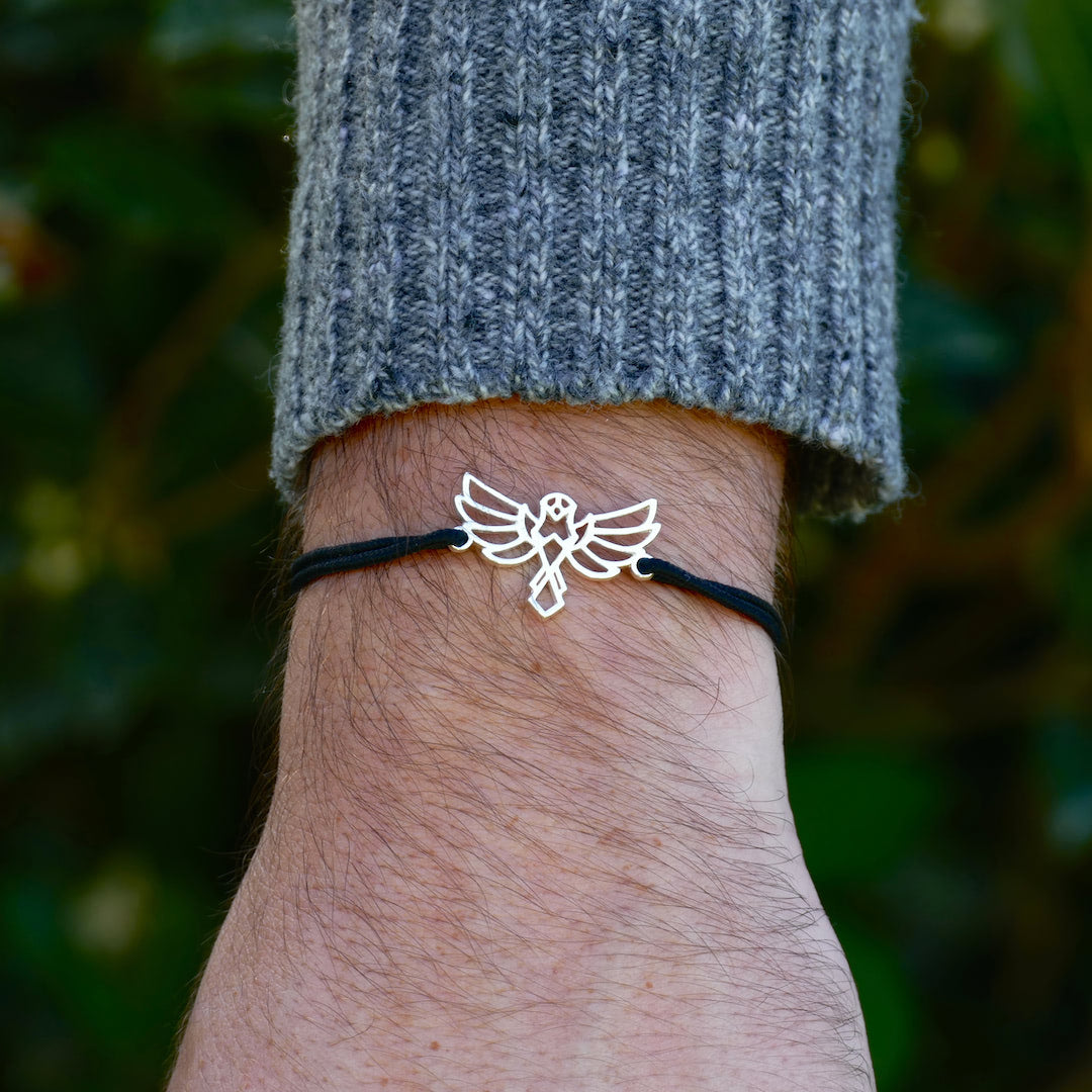 Bracelet Aigle Cordon Argent Homme