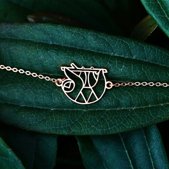 bracelet paresseux or chaine Feuille