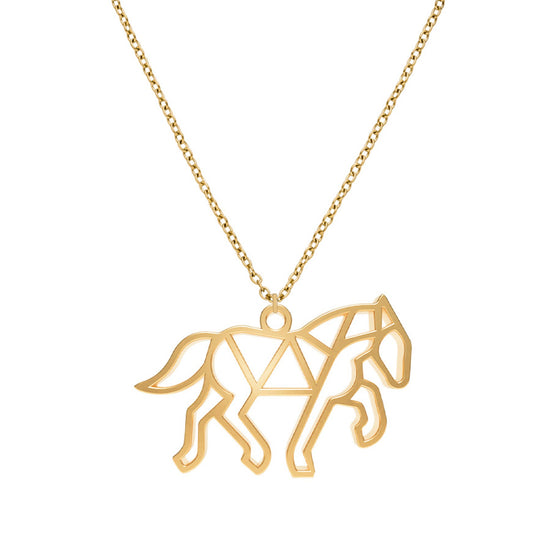 Collier Cheval Or Chaîne Zoom #Couleur et collier_No