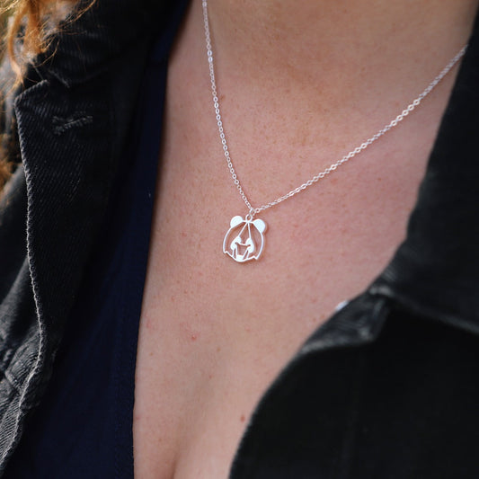collier panda argent