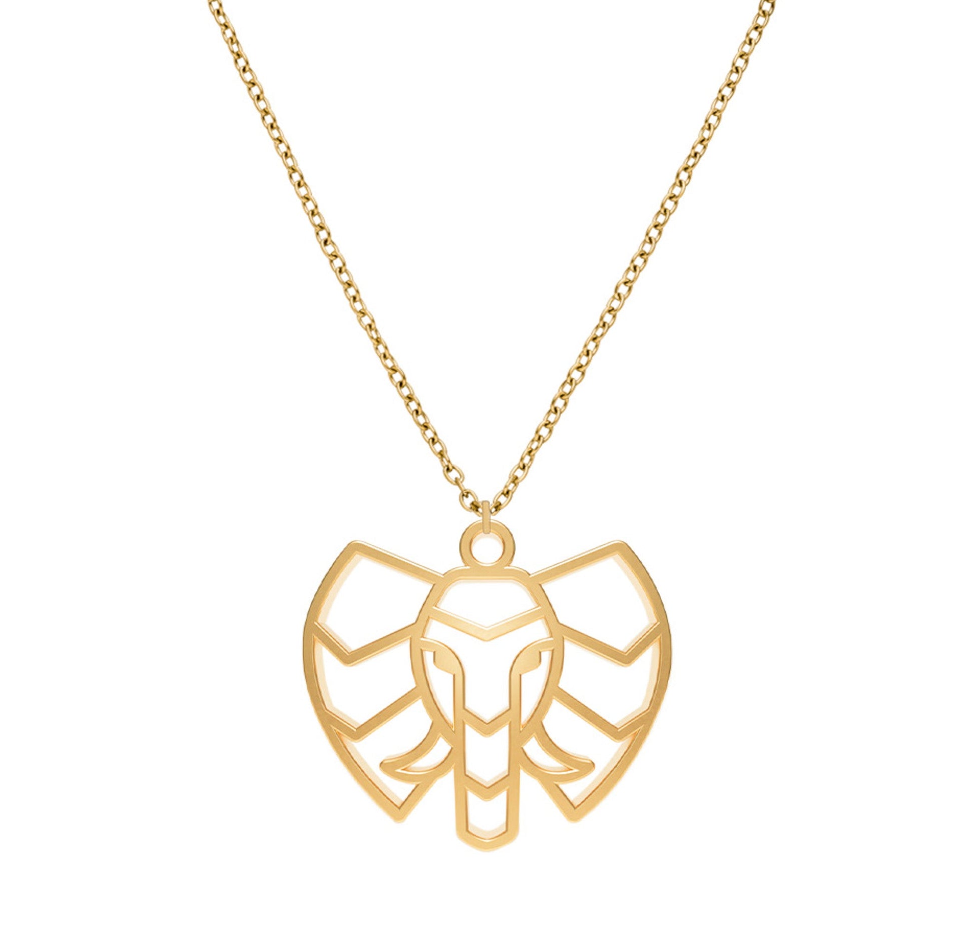 Collier Elephant Or Chaîne Zoom #Couleur et collier_No