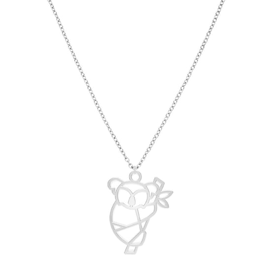 Collier Koala Argent Chaîne #Couleur et collier_Argent avec chaîne