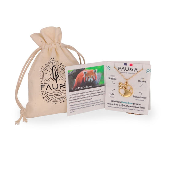 Packaging et carte ensemencé écoresponsable collier panda roux
