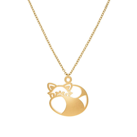 Collier Panda Roux Or Chaîne Zoom #Couleur et collier_No