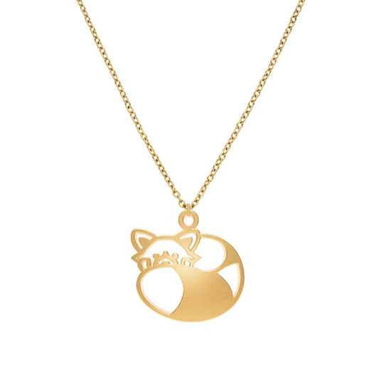 Collier Panda Roux Or Chaîne Zoom #Couleur et collier_No