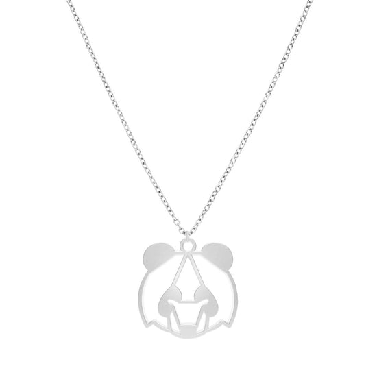 Collier Panda Argent Chaîne #Couleur et collier_Argent avec chaîne