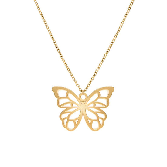 Collier Papillon Or Chaîne Zoom #Couleur et collier_No