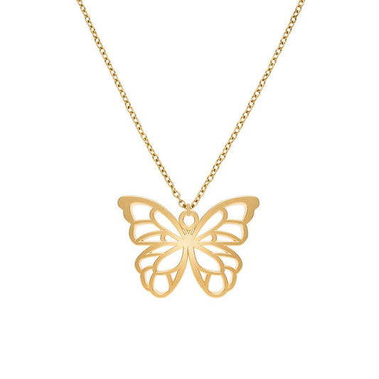 Collier Papillon Or Chaîne Zoom #Couleur et collier_No